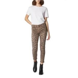 BLANK NYC The Reade Crop Mid Rise Leopard Print Cotton Skinny Jeans Size 27